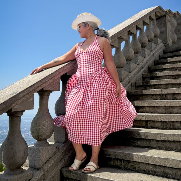 More to Come Lottie Maxi Halter Dress Large EUC - Picture 3 of 4